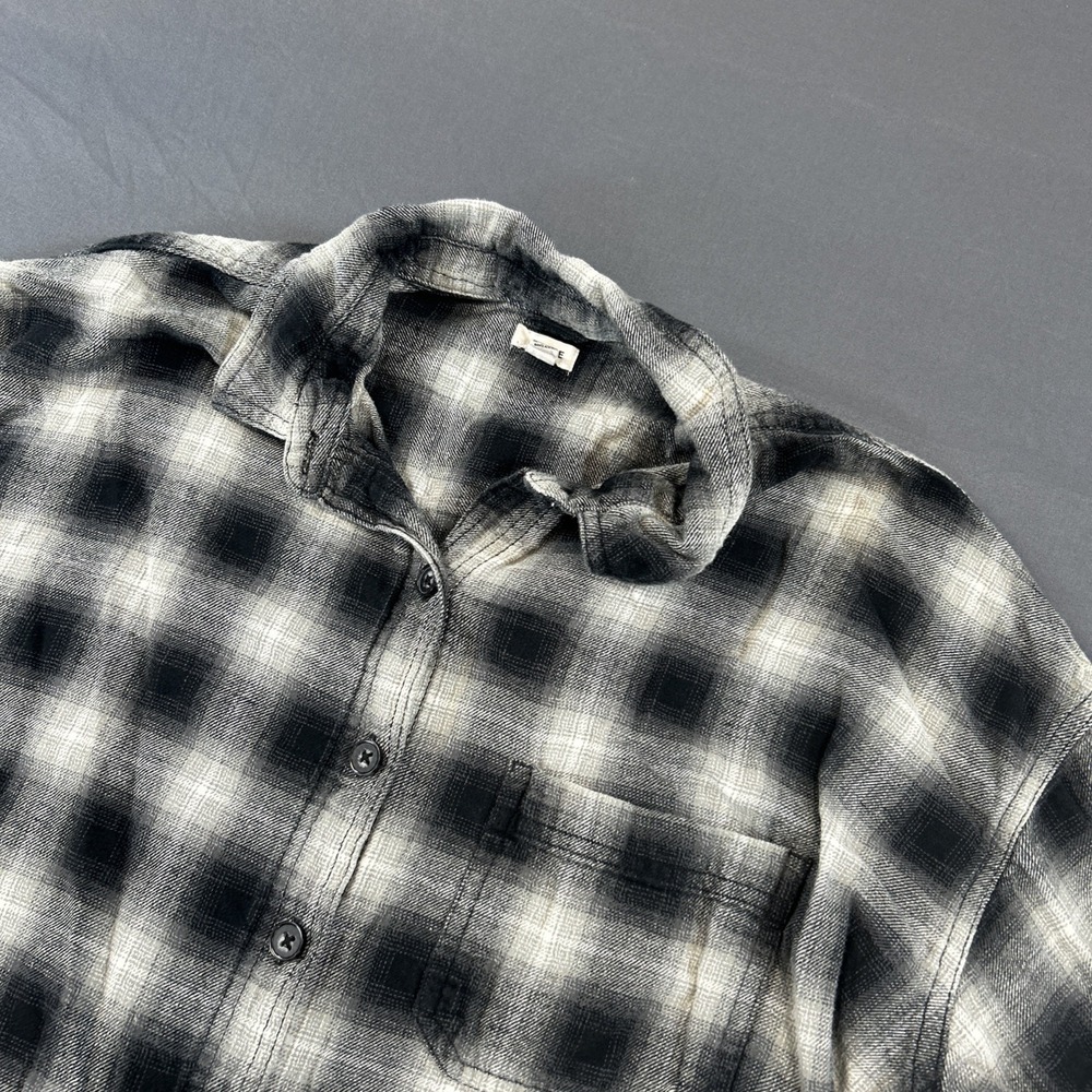 Garage Flannel Shirt Lightweight Button Up Long Sleeve Plaid Women's Sz. XS/S